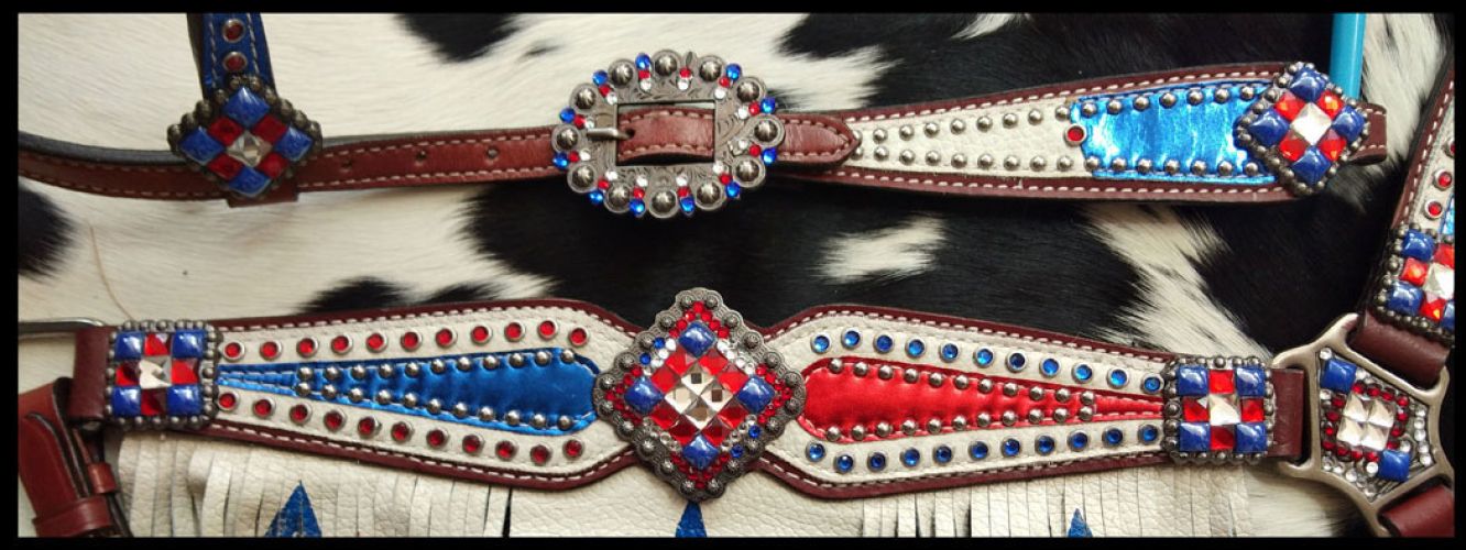 Showman Red&#47; White&#47; Blue patriotic fringe set #3